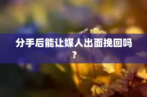 分手后能让媒人出面挽回吗？