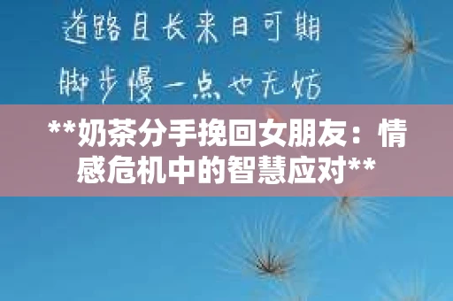 **奶茶分手挽回女朋友：情感危机中的智慧应对**