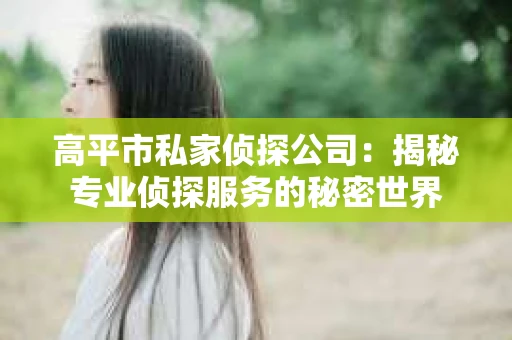 高平市私家侦探公司：揭秘专业侦探服务的秘密世界