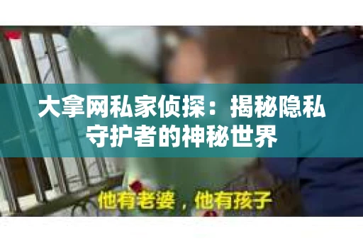 大拿网私家侦探：揭秘隐私守护者的神秘世界