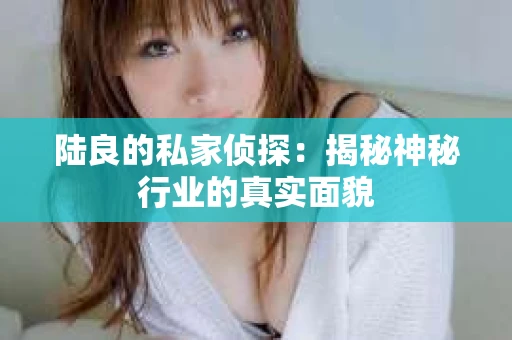 陆良的私家侦探：揭秘神秘行业的真实面貌