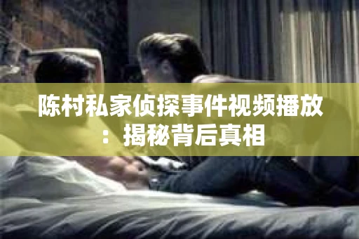 陈村私家侦探事件视频播放：揭秘背后真相