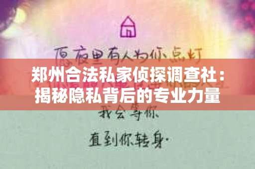 郑州合法私家侦探调查社：揭秘隐私背后的专业力量