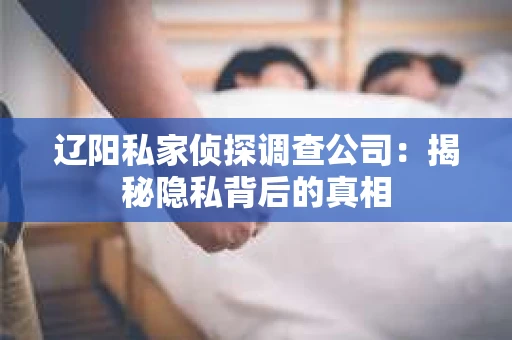 辽阳私家侦探调查公司：揭秘隐私背后的真相