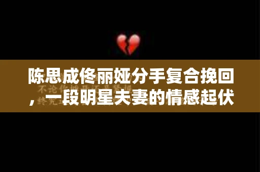 陈思成佟丽娅分手复合挽回，一段明星夫妻的情感起伏